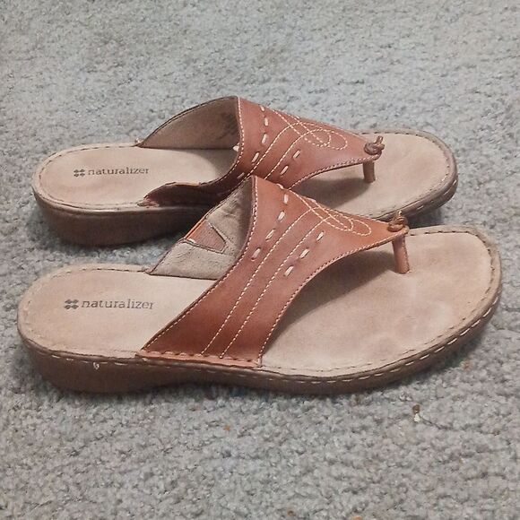 Naturalizer Canna brown leather sandals  Sz 9W  EUC - Picture 5 of 8